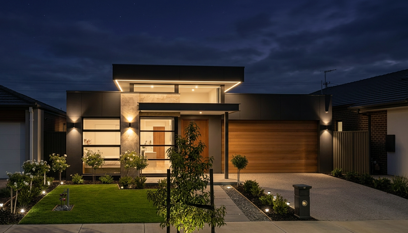 12 Tayrona — exterior at twilight
